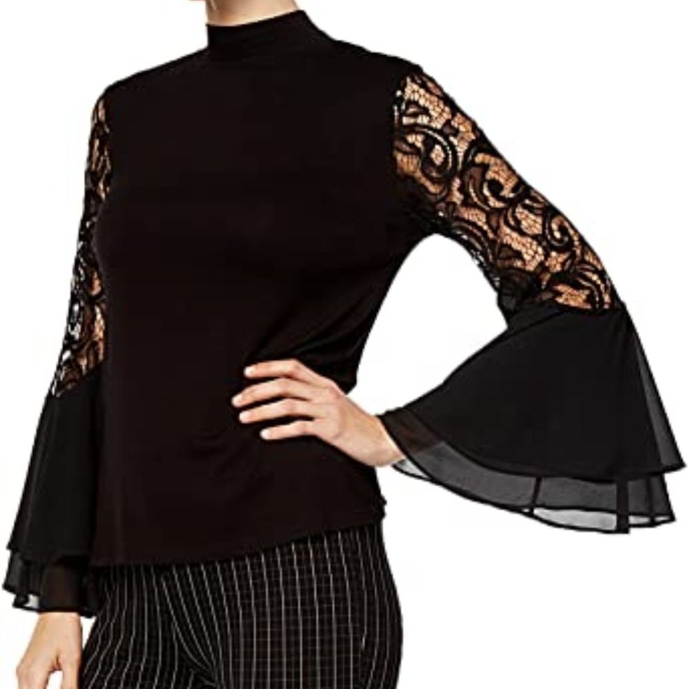 Black Bell Sleeve Top